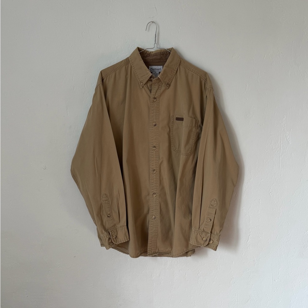 Vintage Carhartt Tan One Pocket Work Shirt Men’s Large